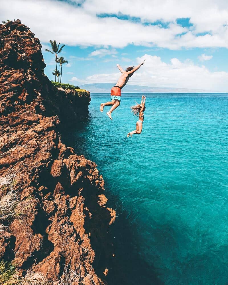 Cliff jumping in Hawaii at La’ie Point