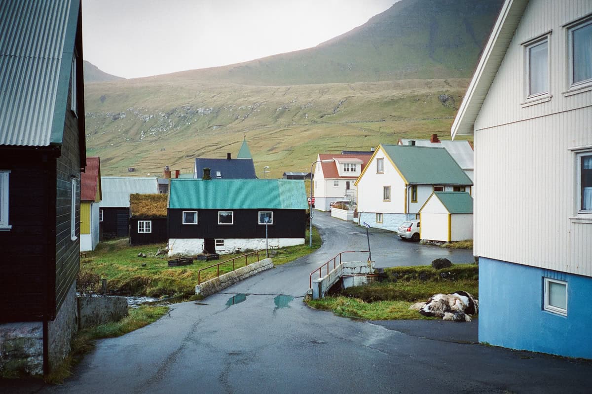 Town of Gjogv in the Faroe Islands. 