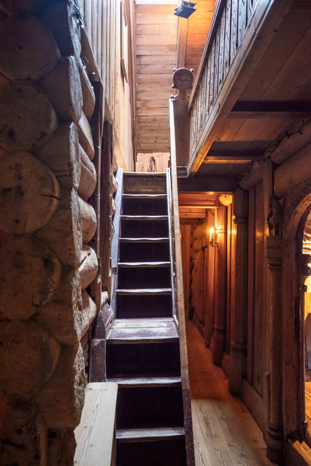 Staircase inside Kirkjubøargarður museum