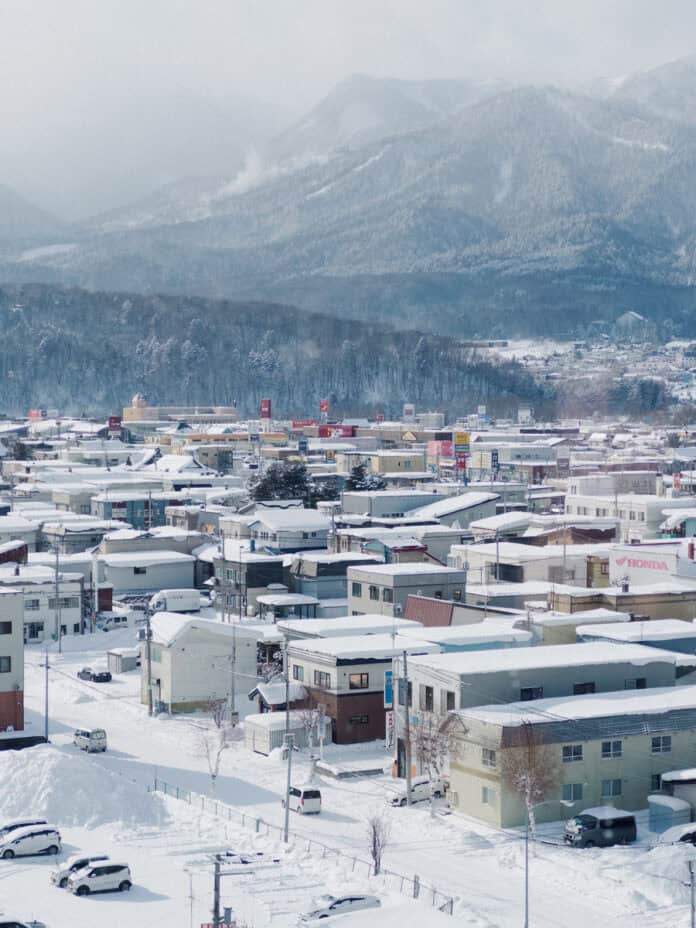 Furano winter city view